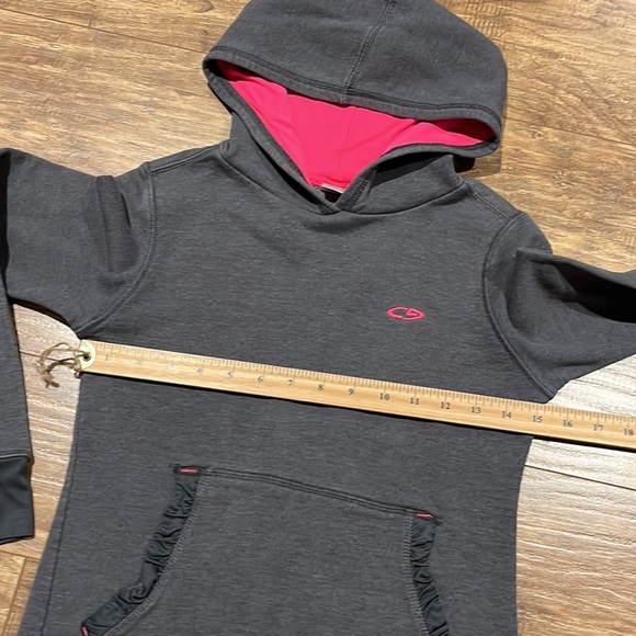 Champion grey and pink ruffle pouch hoodie - Picture 10 of 11
